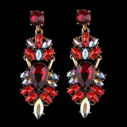 Boucles d'oreilles en perles de couleurs mode luxueuse-gemmes