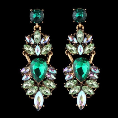 Boucles d'oreilles en perles de couleurs mode luxueuse-gemmes