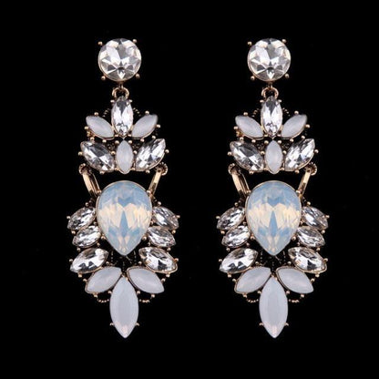 Boucles d'oreilles en perles de couleurs mode luxueuse-gemmes