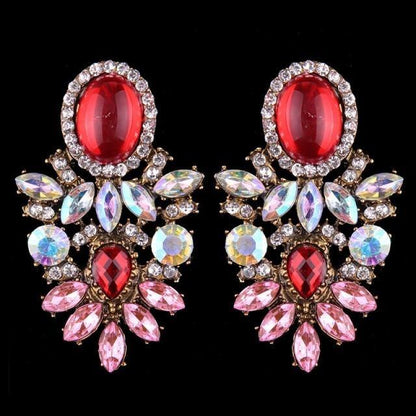 Boucles d'oreilles en perles de couleurs mode luxueuse-gemmes