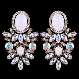 Boucles d'oreilles en perles de couleurs mode luxueuse-gemmes