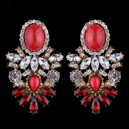 Boucles d'oreilles en perles de couleurs mode luxueuse-gemmes