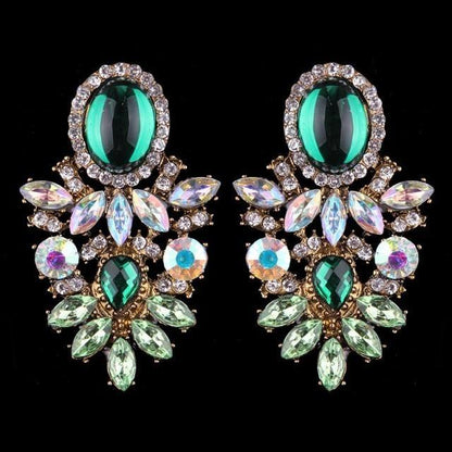 Boucles d'oreilles en perles de couleurs mode luxueuse-gemmes