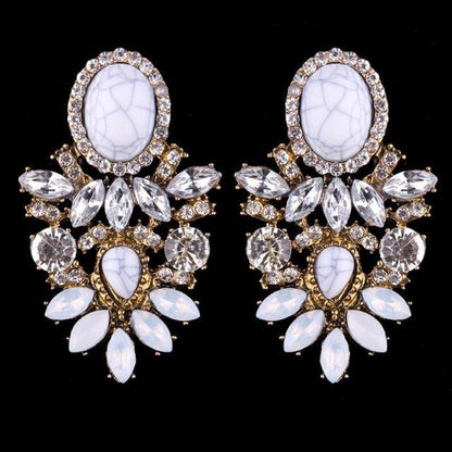 Boucles d'oreilles en perles de couleurs mode luxueuse-gemmes