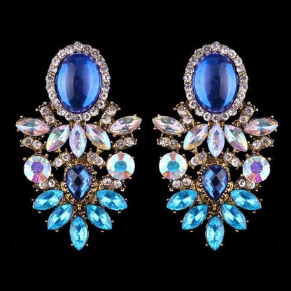 Boucles d'oreilles en perles de couleurs mode luxueuse-gemmes