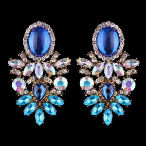 Boucles d'oreilles en perles de couleurs mode luxueuse-gemmes