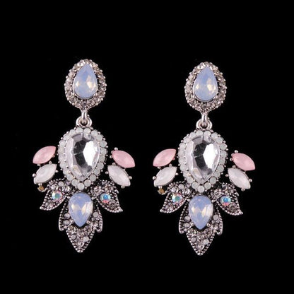 Boucles d'oreilles en perles de couleurs mode luxueuse-gemmes