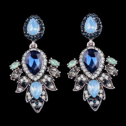 Boucles d'oreilles en perles de couleurs mode luxueuse-gemmes