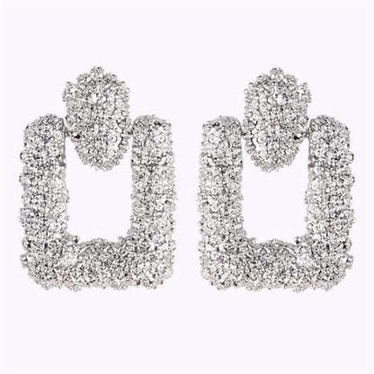 Boucles D'oreilles Éblouissantes de Mode Grandes Géométriques rondes Moderne