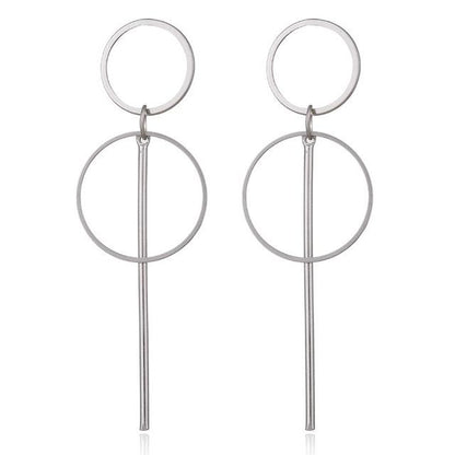 Boucles D'oreilles Éblouissantes de Mode Grandes Géométriques rondes Moderne