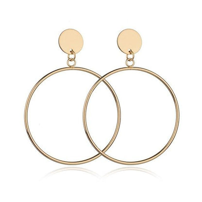 Boucles D'oreilles Éblouissantes de Mode Grandes Géométriques rondes Moderne