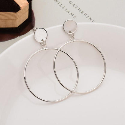 Boucles D'oreilles Éblouissantes de Mode Grandes Géométriques rondes Moderne