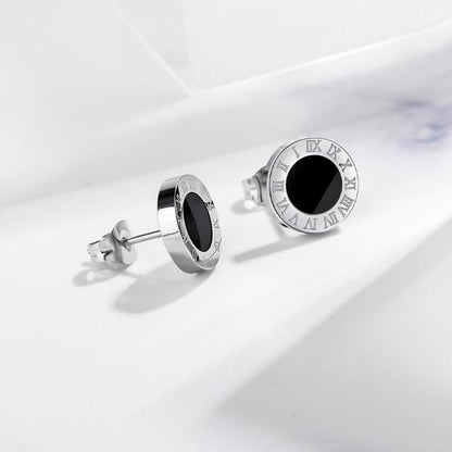 Petits clous d'oreilles Chiffres en acier inoxydable argent-or -noir ou blanc