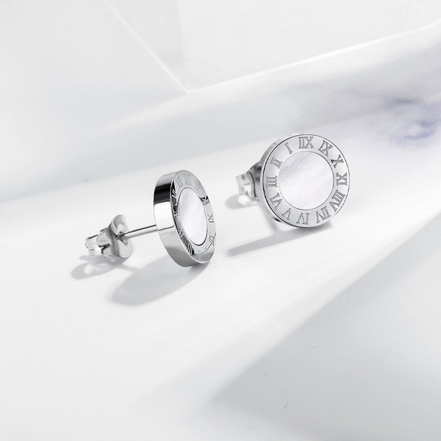 Petits clous d'oreilles Chiffres en acier inoxydable argent-or -noir ou blanc