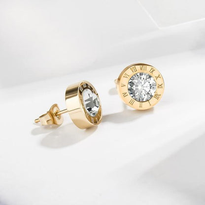 Petits clous d'oreilles Chiffres en acier inoxydable argent-or -noir ou blanc