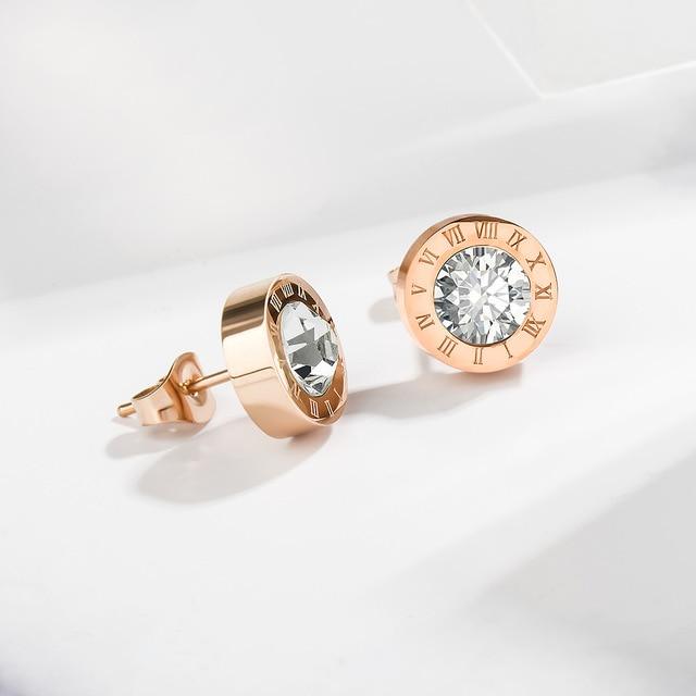 Petits clous d'oreilles Chiffres en acier inoxydable argent-or -noir ou blanc