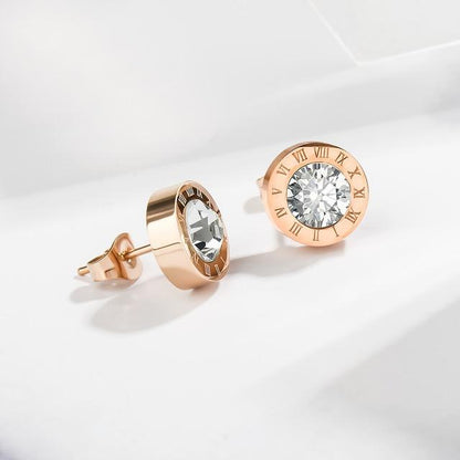 Petits clous d'oreilles Chiffres en acier inoxydable argent-or -noir ou blanc