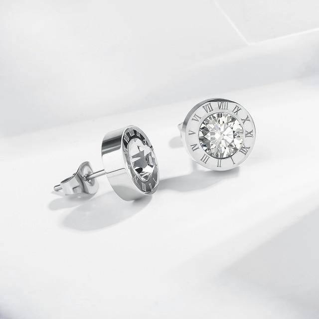 Petits clous d'oreilles Chiffres en acier inoxydable argent-or -noir ou blanc