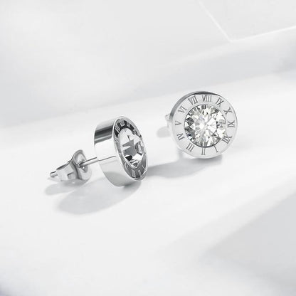 Petits clous d'oreilles Chiffres en acier inoxydable argent-or -noir ou blanc