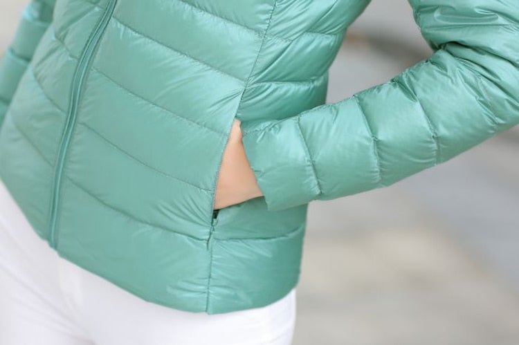 Veste d'hiver Parka en duvet Ultra légère bouffante veste Portable coupe-vent colorée