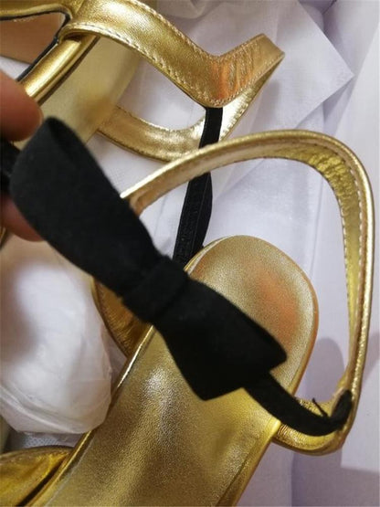 Chaussures de princesse à talons hauts ouvertes bi-couleurs Noir & blanc ou doré- Sexy