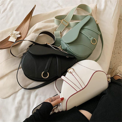 Saddle Sac tendance Diagonal Fashion Noir pour Ladies existe en 3 couleurs