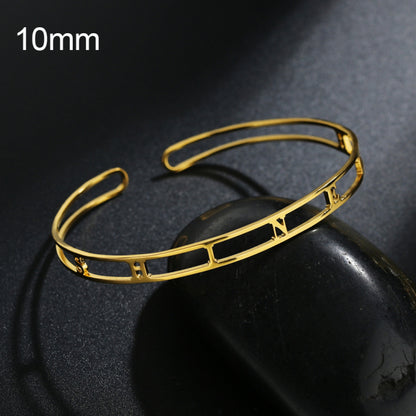 Bracelet Personnalisé En Acier Inoxydable Plaque Signalétique Lettres Coeur