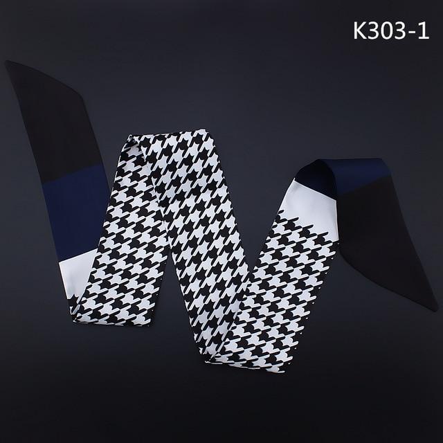 Echarpe douce imprimé Mode 120cm*7cm noir& blanc + votre couleur