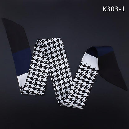 Echarpe douce imprimé Mode 120cm*7cm noir& blanc + votre couleur