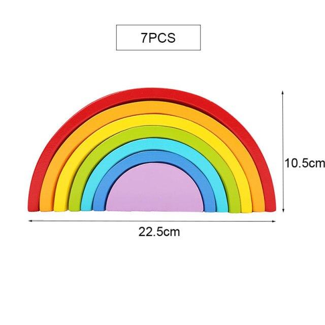 Jouets Montessori Bâtiment Arc-en-Ciel Jouets En Bois Montessori Jouets Éducatifs En Bois Empilage Jouets Éducatifs Pour Enfants Enfants Jouets