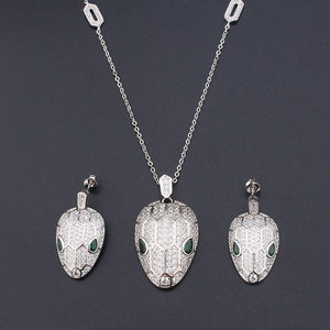 Collier Luxe mode tête de serpent bijoux sauvage pour femmes couleur or-silver-rose
