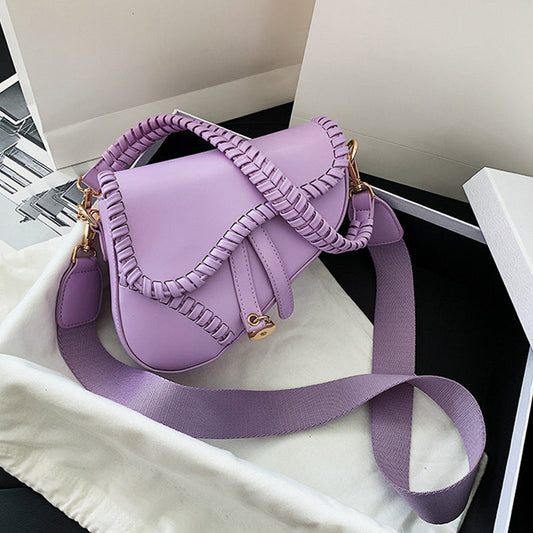 Sac à main Saddle se porte à l'épaule fermeture éclair cuir PU couleurs
