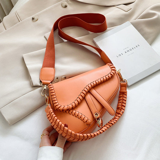 Sac à main Saddle se porte à l'épaule fermeture éclair cuir PU couleurs
