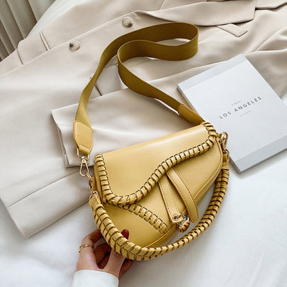 Sac à main Saddle se porte à l'épaule fermeture éclair cuir PU couleurs
