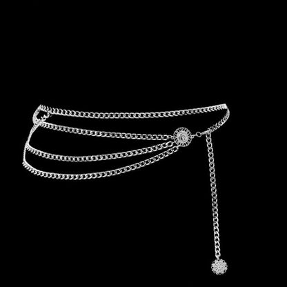 Ceinture pour femme taille ajustable en métal doré ou argenté  maillons de chaîne