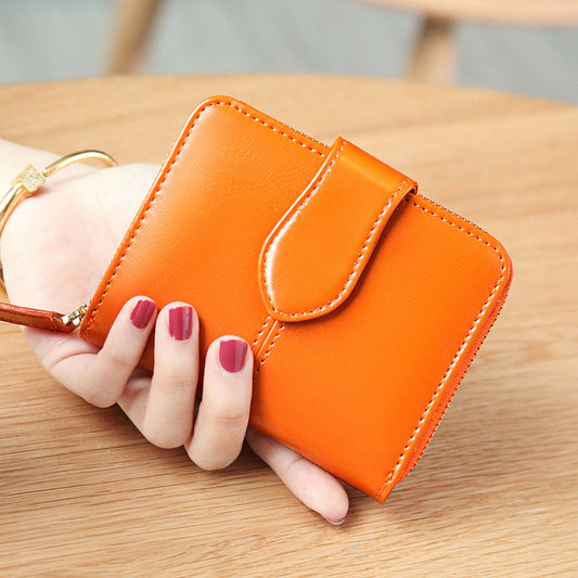 Portefeuille en cuir véritable coloré