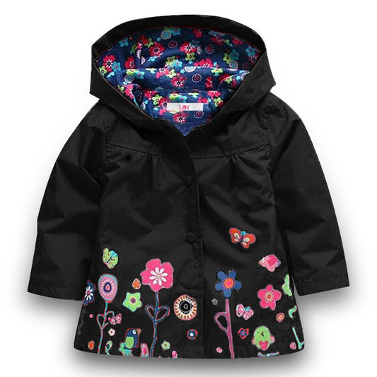 Parka Fille Veste Hiver Printemps-Filles Garçons Coupe-Vent Enfants Imperméable Survêtement