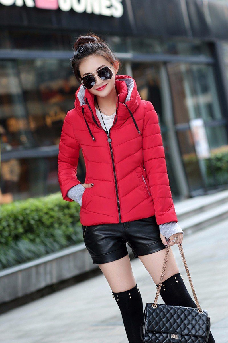 veste doudoune matelassée rouge style classe