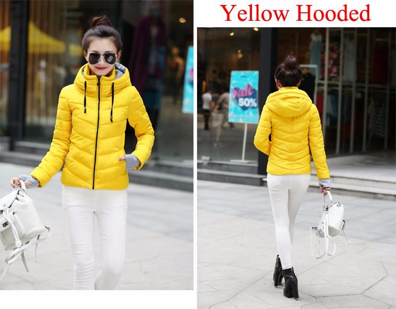 Doudoune féminine à capuche,parka slim en coton rembourré veste courte différentes coloris