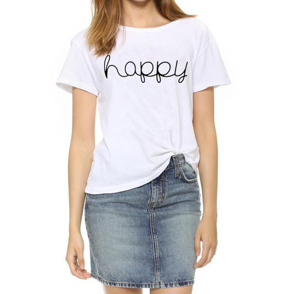 Marque Nouveau T Shirt Femmes Mode slogan Imprimé à Manches courtes simple et sexy