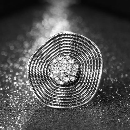 Anneau-Bague en Cristal Tempérament De Mode Fleur en CZ Zircon