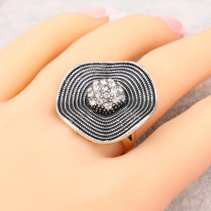 Anneau-Bague en Cristal Tempérament De Mode Fleur en CZ Zircon