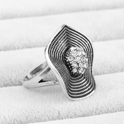 Anneau-Bague en Cristal Tempérament De Mode Fleur en CZ Zircon