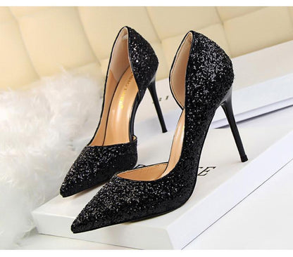 Hauts Talons pour Femmes Chaussures Brillantes Extrême Sexy Pompes Bling Bling Chaussures De Mariage Or ou argent