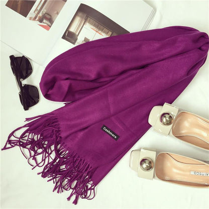 Echarpe femme et homme hiver cachemire pashmina long châle pleins de couleurs à choix