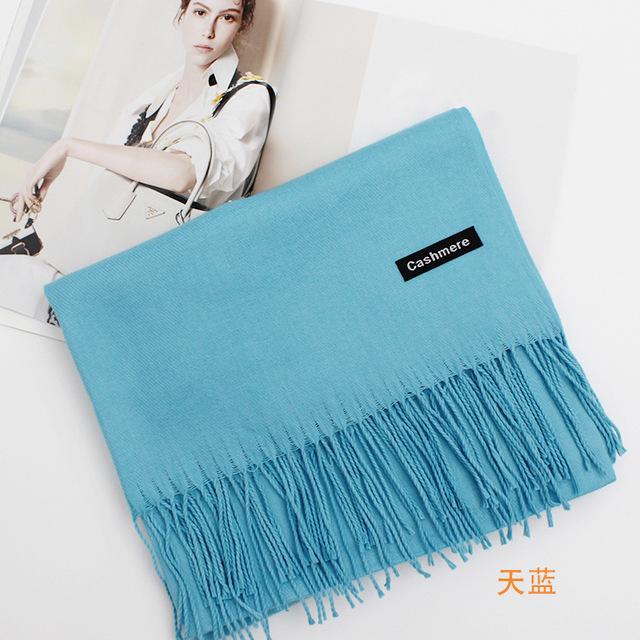 Echarpe femme et homme hiver cachemire pashmina long châle pleins de couleurs à choix