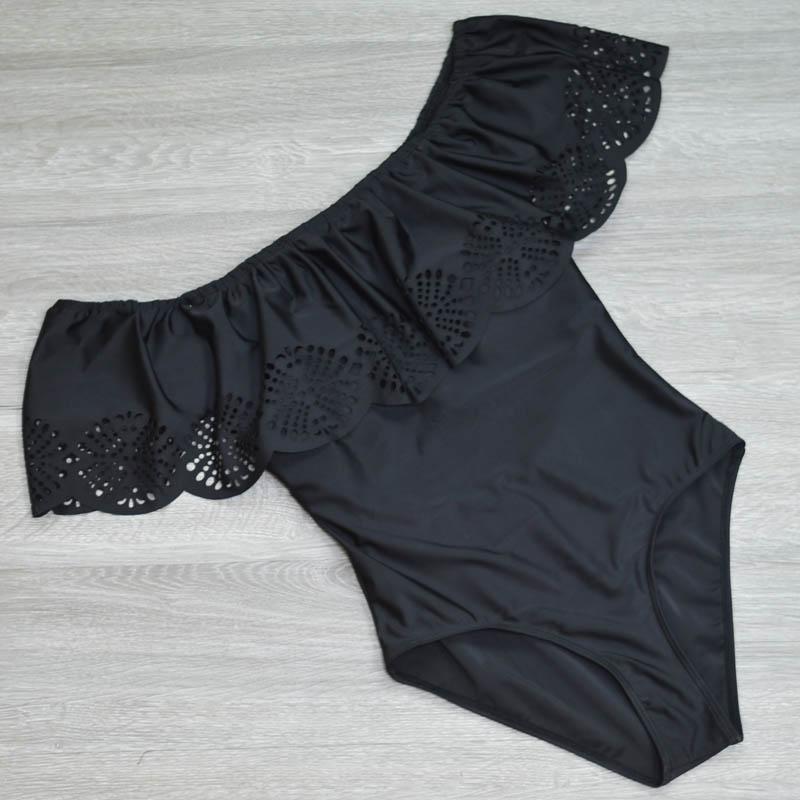 Nouveau Sexy Maillots De Bain épaules dénudées 'une Seule Pièce Maillot de Bain Femme  À Volants Monokini Maillot De Bain XL