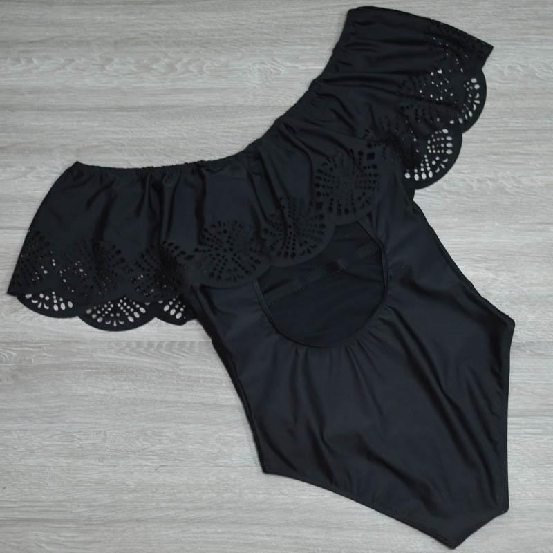 Nouveau Sexy Maillots De Bain épaules dénudées 'une Seule Pièce Maillot de Bain Femme  À Volants Monokini Maillot De Bain XL