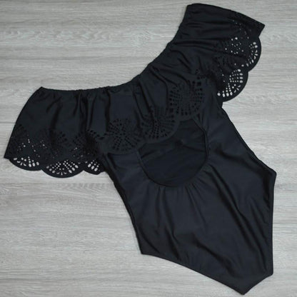 Nouveau Sexy Maillots De Bain épaules dénudées 'une Seule Pièce Maillot de Bain Femme  À Volants Monokini Maillot De Bain XL