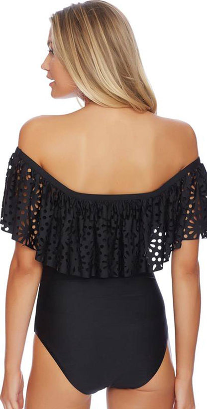 Nouveau Sexy Maillots De Bain épaules dénudées 'une Seule Pièce Maillot de Bain Femme  À Volants Monokini Maillot De Bain XL